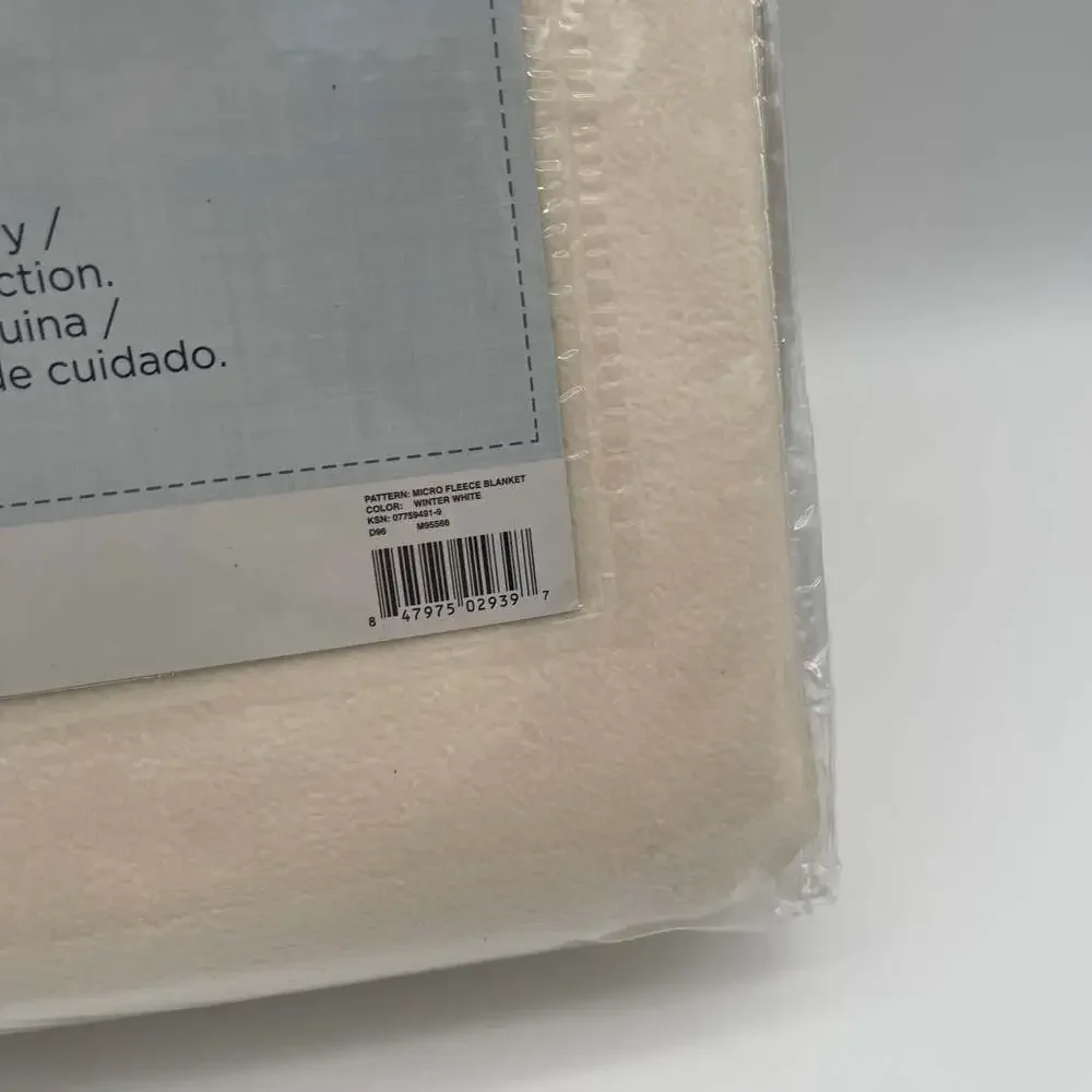 Cannon Micro Fleece‎ Blanket Twin Winter White Non-Pilling